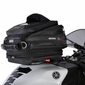 Tankbag na motocykl Q15R QR, OXFORD - Anglie (černý, s rychloupínacím systémem na víčka nádrže, objem 15l)