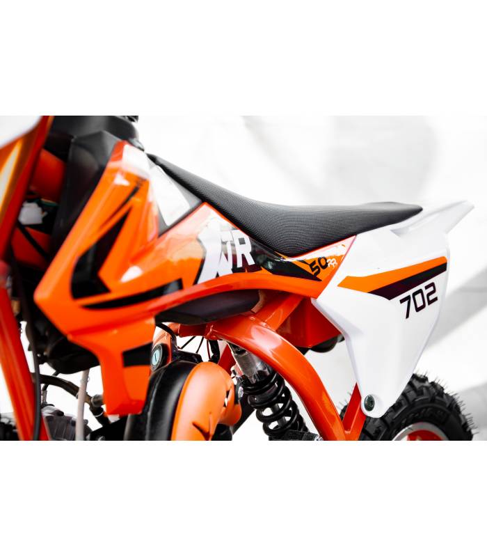 Motocykl Minicross XTR 702 49cc 2t  E-start Oranžová