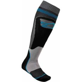 Ponožky MX PLUS-1 2020, ALPINESTARS (černá/tyrkysová)