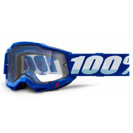 Accura 2 100% - USA, Enduro Moto okuliare modré - číre Dual plexi