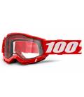 ACCURI 2 100% - USA, Enduro Moto glasses red - clear Dual plexiglass
