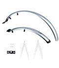 Front/rear ATP CITY fender set for use on 26" wheels, OXFORD (silver, width 60 mm, incl. anchor struts)