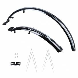 Front/rear ATP CITY fender set for use on 26" wheels, OXFORD (black, width 60 mm, incl. anchor struts)