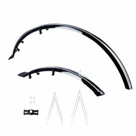 HYBRID front/rear fender set for use on 700C wheels/tyres, OXFORD (black, width 56 mm, incl. anchor struts)