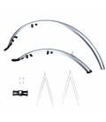 Front/rear fender set for use on 700C wheels/tires, OXFORD (silver, 41mm width, incl. anchor struts)