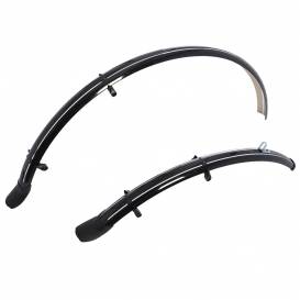 Front/rear fender set for use on 700C wheels/tires, OXFORD (black, 41mm width, incl. anchor struts)