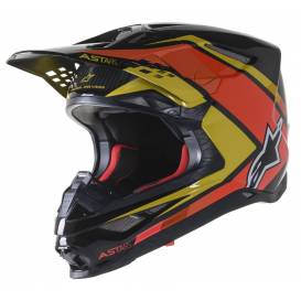 Helmet SUPERTECH S-M10 CARBON META2 2023, ALPINESTARS (black/yellow/orange glossy)