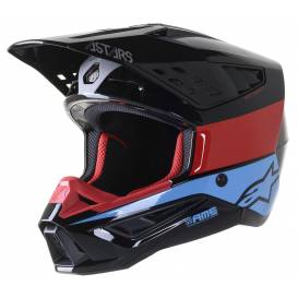 Helmet S-M5 BOND 2023, ALPINESTARS (black/red/cyan glossy)