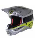 Helmet S-M5 BOND 2023, ALPINESTARS (silver/fluo yellow/green glossy)