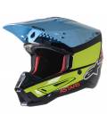 Helmet S-M5 SPEED 2023, ALPINESTARS (black/fluo yellow/light blue glossy)