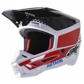 Helmet S-M5 SPEED 2023, ALPINESTARS (white/dark blue/red glossy)