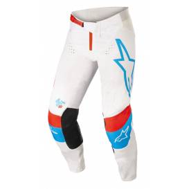 TECHSTAR QUADRO Pants, ALPINESTARS (White/Neon Blue/Red) 2022