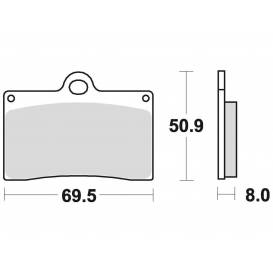 Brake pads, BRAKING (semi metallic mixture CM66) 2 pcs in a package