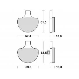 Brake pads, BRAKING (sinter mixture CM77) 2 pcs in a package
