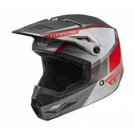 Helmet KINETIC DRIFT, FLY RACING - USA (grey/light grey/red)