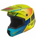 Helmet KINETIC DRIFT, FLY RACING - USA (blue/hi-vis/grey)