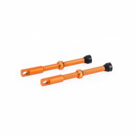 Valve for tubeless applications, OXFORD (orange, incl. caps, aluminum alloy, length 60 mm)