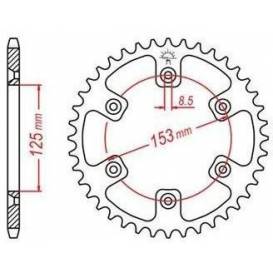 Steel rosette for secondary chains type 520, JT - England (49 teeth)