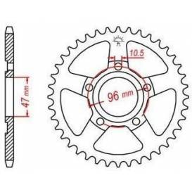 Steel rosette for secondary chains type 520, JT - England (40 teeth)