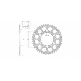 Dural rosette for secondary chains type 520, SUNSTAR (45 teeth)