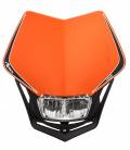UNI predná maska vrátane svetla V-Face FULL LED, RTECH (oranžová/čierna)