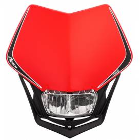 UNI predná maska vrátane svetla V-Face FULL LED, RTECH (červená/čierna)