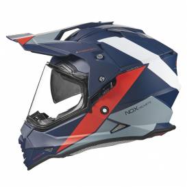 Helmet N312 BLOCK, NOX (blue matte, red) 2022