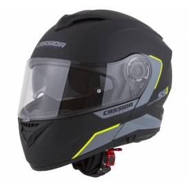 Helmet Compress 2.0 Refraction, CASSIDA (matt black/grey/yellow fluo, packaging incl. Pinlock foil)