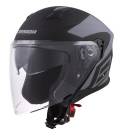 Jet Tech Corso Helmet, CASSIDA (Matte Black/Grey)