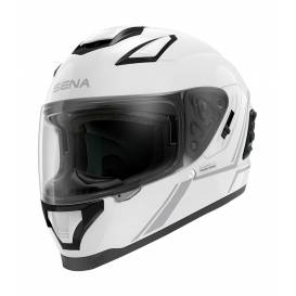 Helmet with Mesh Headset Stryker, SENA (glossy white)