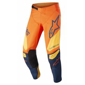 Kalhoty TECHSTAR FACTORY 2022, ALPINESTARS (oranžová/tmavá modrá/žlutá)