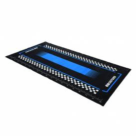 Textilní koberec pod motocykl PITLANE SUZI BLUE L, OXFORD (světle modrá/černá, rozměr 200 x 100 cm, splňující předpisy FIM)