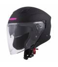 Jet Tech Helmet, CASSIDA (Matte Black/Pink Logos)