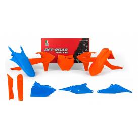 KTM plastic set, RTECH (orange-blue, 7 parts incl. fork covers)