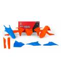 KTM plastic set, RTECH (orange-blue, 7 parts incl. fork covers)