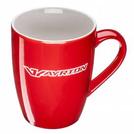 Red mug with AYRTON logo