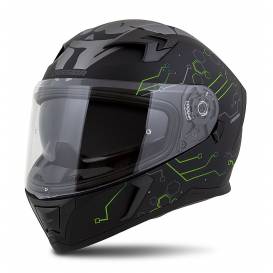 Integral 3.0 Hack Helmet, CASSIDA (Matte Black/Green, Plexiglas with Pinlock Preparation) 2023