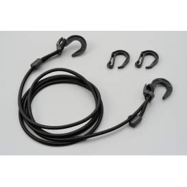 Rubber band with robust plastic hooks (adjustable length max. 250 cm), Daytona