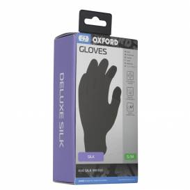 Silk glove liners, OXFORD (black)