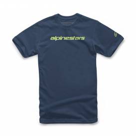 T-shirt LINEAR WORDMARK TEE, ALPINESTARS (blue/lime)
