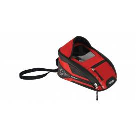 Tankbag na motocykel M2R, OXFORD (čierny/červený, s magnetickou základňou, objem 2 l)