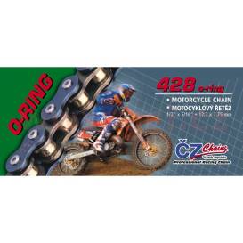 Chain 428OR, ČZ (color black, 136 links incl. disconnecting clutch CLIP)