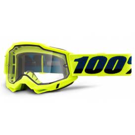 ACCURI 2, 100% Enduro Moto glasses yellow, clear Dual plexiglass