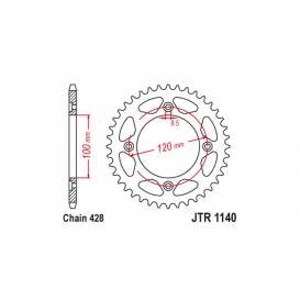 Ocelová rozeta pro sekundární řetězy typu 428, JT (50 zubů)