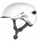 Bicycle helmet with light HUD-Y flower, ABUS (white)