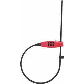 Špeciálne uzamykateľné sťahovacie lanko s oceľovým jadrom Combiflex (dĺžka kábla 45cm, červená), ABUS
