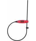 Špeciálne uzamykateľné sťahovacie lanko s oceľovým jadrom Combiflex (dĺžka kábla 45cm, červená), ABUS