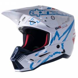 S-M5 ACTION Helmet, ALPINESTARS (White/Blue/Dark Red/Black) 2023