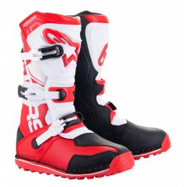 Boots TECH TRIAL, ALPINESTARS (white/red fluo/black) 2023