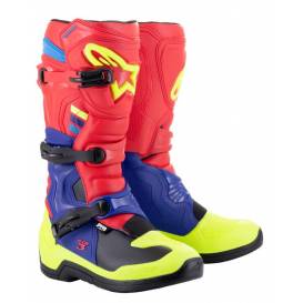 TECH 3 Boots, ALPINESTARS (Red/Blue/Fluo Yellow/Black) 2023